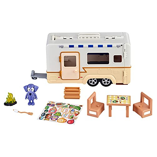 Bluey Caravan Adventure Playset, Con Figura Jean Luc De 2.5