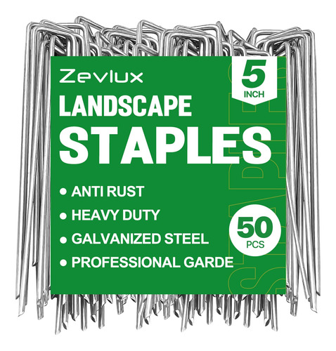 Zevlux 50 Grapas De Jardin De 5 Pulgadas, Estacas Galvanizad