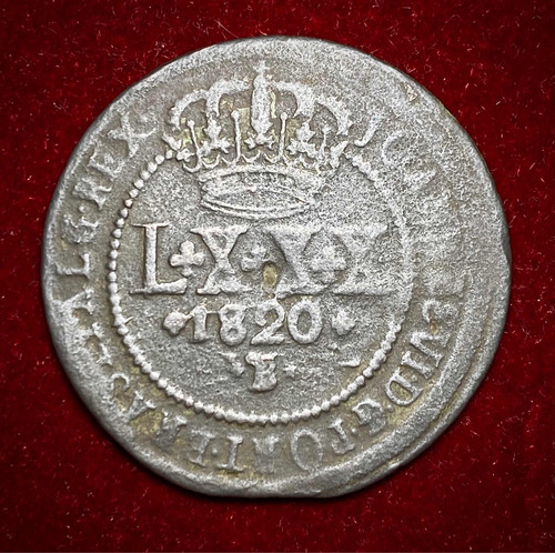 Moneda 80 Reís Brasil 1820 B Bahía Km 342 Escasa