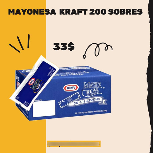 Caja Mayonesa Kraft 200 Sobres