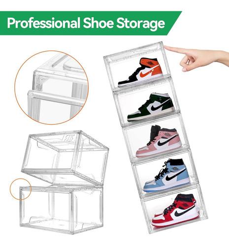 Caja Para Zapatos Transparente Organizador Lateral Apilable Lisa