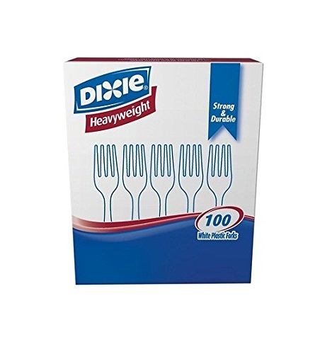 Dixie Peso Pesado Tenedores De Plástico - 100 Por Caja (blan