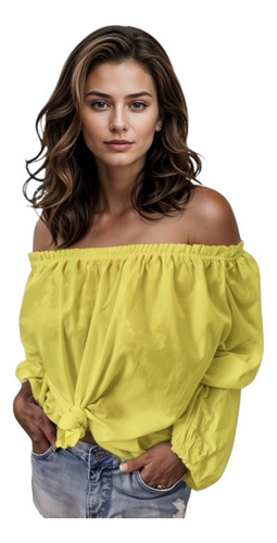 Blusa Ligera Hombros Descubiertos Efecto Drapeado #42-b