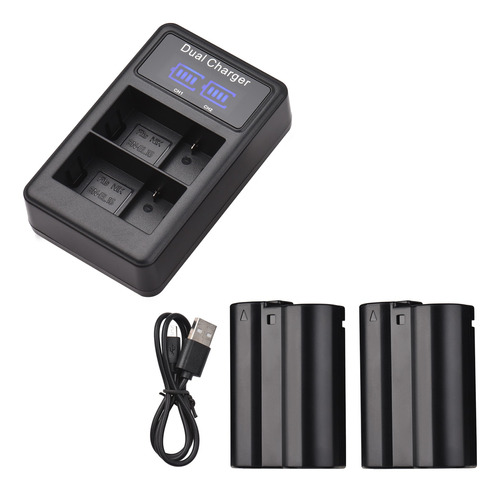 Kit De Batería Y Cargador En-el15 2pcs 7.4v 2550mah Batería