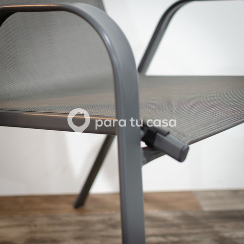 Imagen 5 de 10 de Juego De Jardin Sillas Sillones Mesa 7 Piezas Gris