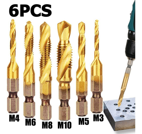 Juego De 6 Taladros De Rosca Macho Y Hace M3-m10