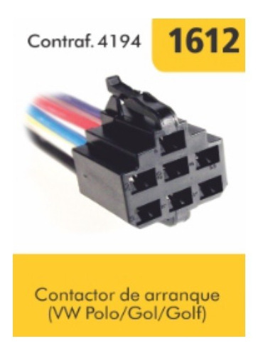 Ficha Oro 7 Vias Contactor Arranque Volkswagen Gol Polo Golf