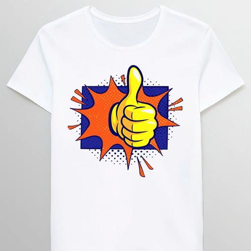 Remera Pop Art Cartoon Thumbs Up Emoticon 104301616