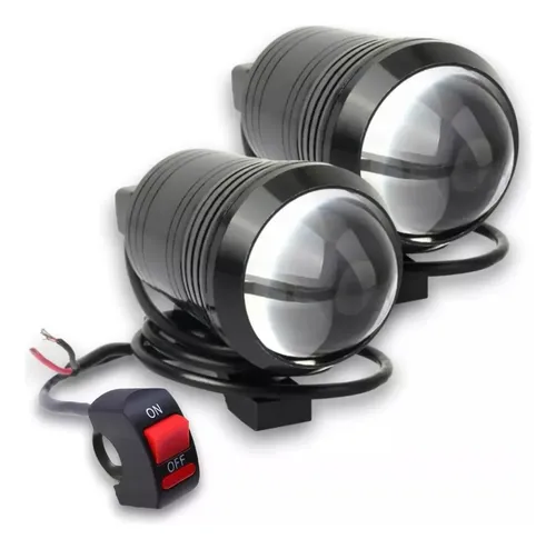 Juego 2 Faros Proyector Lupa Cree Led Auxiliar U2 + Tecla Sw