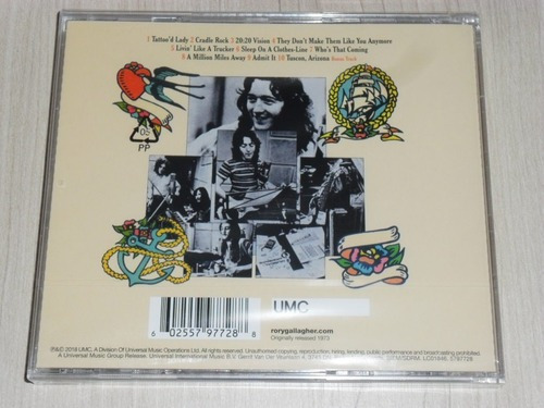 CD Rory Gallhager - Tattoo 1973 (remasterización europea + bonus)