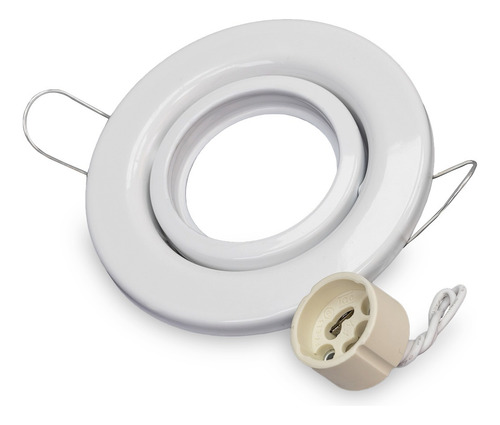 Spot De Embutir Circular 10cm Blanco + Zocalo Apto Dicro Led