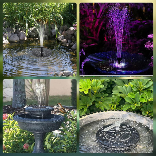 Baño Flotante Para Pájaros Con Fuente Solar Con Luz Led Y