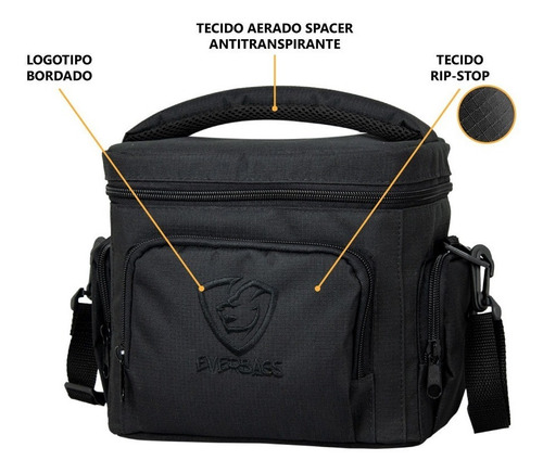 Imagem 5 de 8 de Bolsa Térmica Fitness Master Marmita Preto Preto Lancheira
