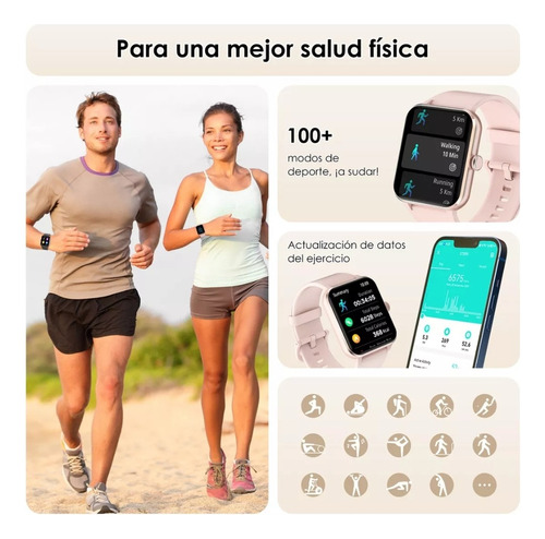 Smartwatch Mujer Estilo Fit,contesta Llamadas+ Monitor Salud Dorado Oscuro Color Sólido Beige Dorado Oscuro