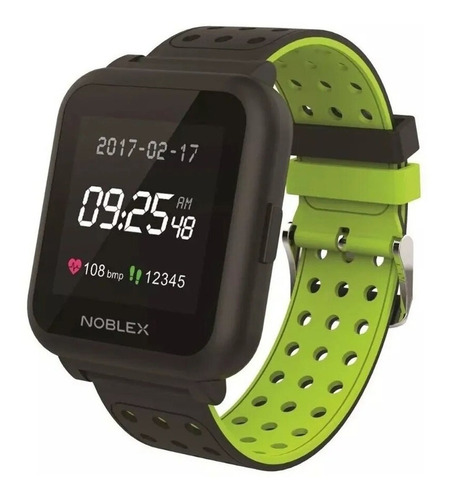Imagen 1 de 2 de Smartwatch Noblex SW520S 1.54" caja  negra, malla  negra y verde