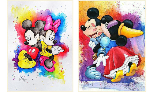 A Juego De 2 Unidades De Pintura Disney Diy Diamond 5d,