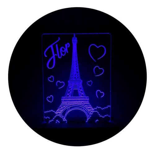 Lámpara Acrílico Led Torre Eiffel 220v Regalo