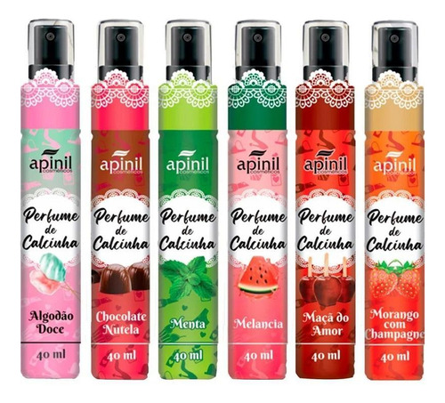 Combo 6 Perfume Aromatico De Calcinha Spray Evita Odor