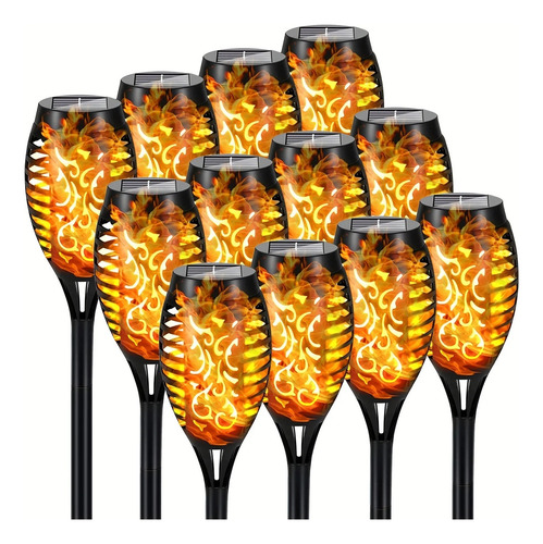Luz De Llama Solar De 12led For Exteriores, Antorchas