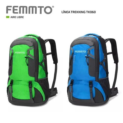 Mochila Tactica 60 Litros Bolso Trekking Hombre Mujer Femmto Tk060-verde  Femmto