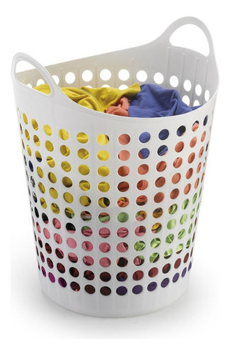 Cesto Roupa Flexível Telado 45l Redondo Agraplast Lavanderia Cor Sortida Lisa