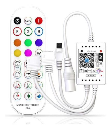 Controlador De Música Wifi Rgb Para Tira De Luz Led + Infrar