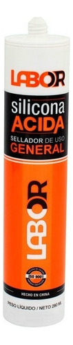 Sellador Silicona Acida Negra Labor 280 Ml Mm