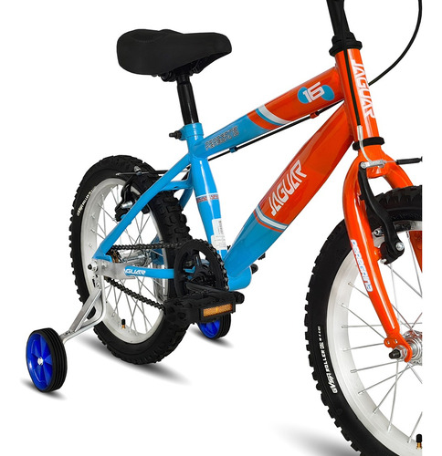 Bicicleta Peregrina Niño Con Ruedas Entrenadoras Rodada 16 Color Azul/naranja