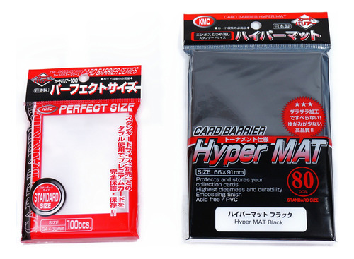 Kmc Hyper Mat - Funda Negra (paquete De 80) + 100 Pochettes 