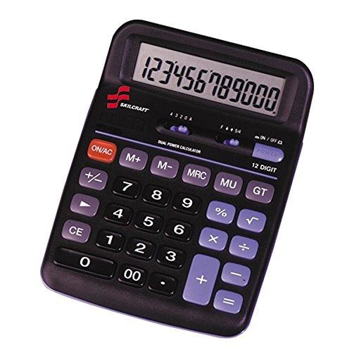 Calculadora De Escritorio Powered Skilcraft 12 Dígitos Dual 