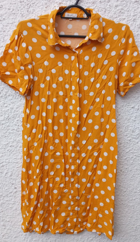 Camisa Larga Dama Color Mostaza Daniel Cassin Talle S/p.