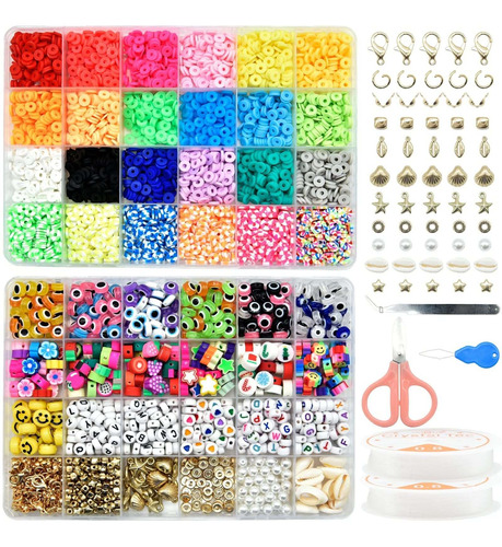 7200 Cuenta Arcilla Para Hacer Pulsera Kit Dije 12