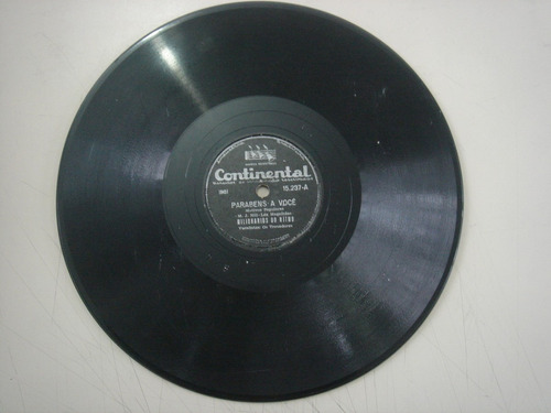 Disco 78 Rpm - Milionarios Do Ritmo - Continental 15.237