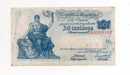 Billete 50 Centavos Moneda Nacional Progreso Bottero 1804