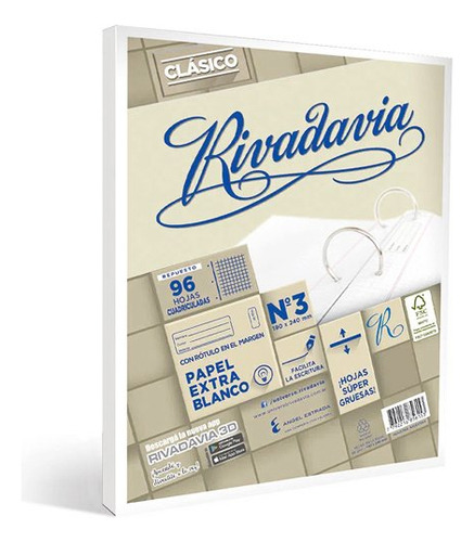 Repuesto Rivadavia N°3 Extra Blanco X 96 Hojas