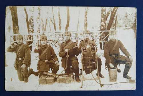 Postal De Soldados Del Ejercito Alemán Con Ametralladora