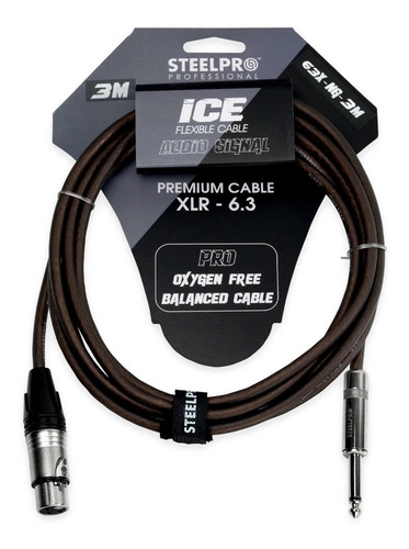 Imagen 1 de 5 de Cable Para Microfono Profesional 3m Hembra-plug 6.3 Steelpro