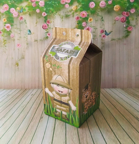Imagem 2 de 3 de 20 Caixas Milk Lembrança Safari Menino Selva