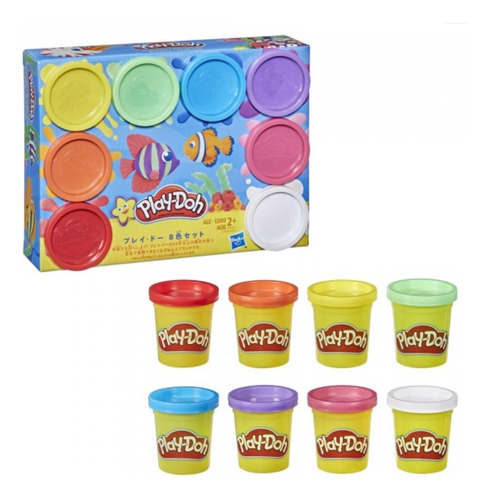 Pack De 8 Potes De Masa Playdoh 448gr