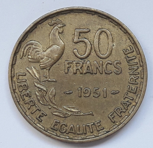  * Francia 1951. 50 Francos. Bronce. Km# 918.1
