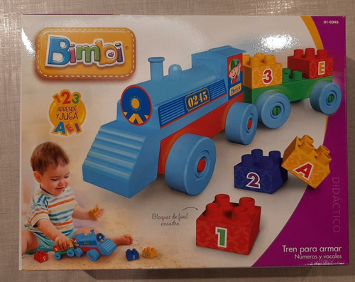 Bloques Grandes Tren Para Armar Números Y Vocales Bimbi