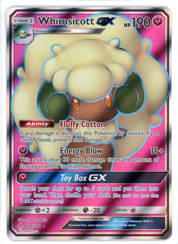 Cartas Pokemon Whimsicott Gx Full Art