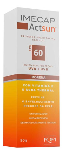 Kit Imecap Actsun Protetor Fps60 Pele Morena Com 3un De 50g