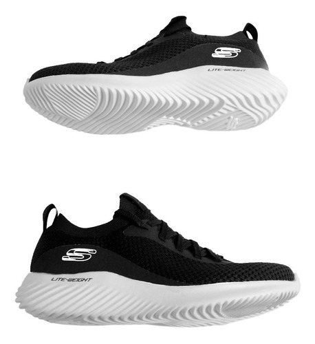 Tenis Caballero Skechers Casual Con Agujeta Negro Textil  52