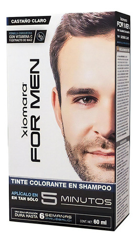 Kit Tinte Genesiscosmeticsmx.  For Men Tinte colorante en shampoo tono castaño claro