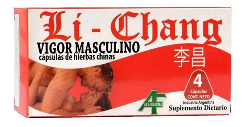 Imagen 2 de 7 de Li Chang X 4 Capsulas - Vigorizante Masculino.