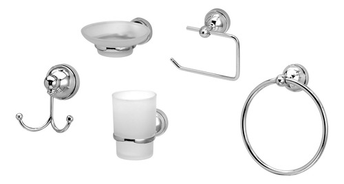 Combo Peirano De Accesorios Para Baño - 5 Piezas Metálicas