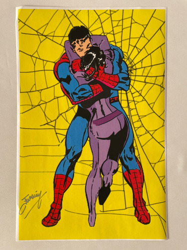 Poster De Spiderman Y Black Widow Autografo Jose Luis Duran (Usado)
