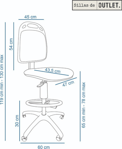 Imagen 2 de 9 de Silla Cajera Diva Banqueta Alta Pc Escritorio Ecocuero Negra