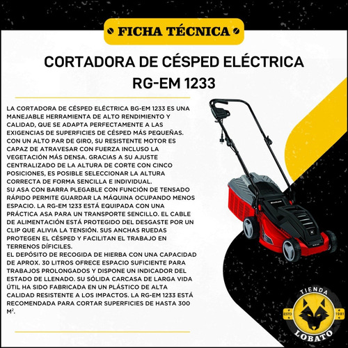 Imagen 5 de 10 de Cortadora De Pasto Eléctrica Einhell Rg-em 1233 1250w Y 230v